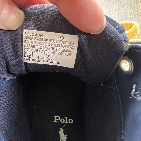 Polo Ralph Lauren Solomon II Hi Top Sneaker Trainer Tartan Size 7D - Picture 5 of 5